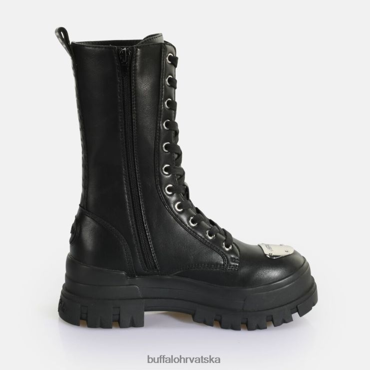 crno Buffalo aspha steel laceup hi boot vegan |čizme TDD6T629